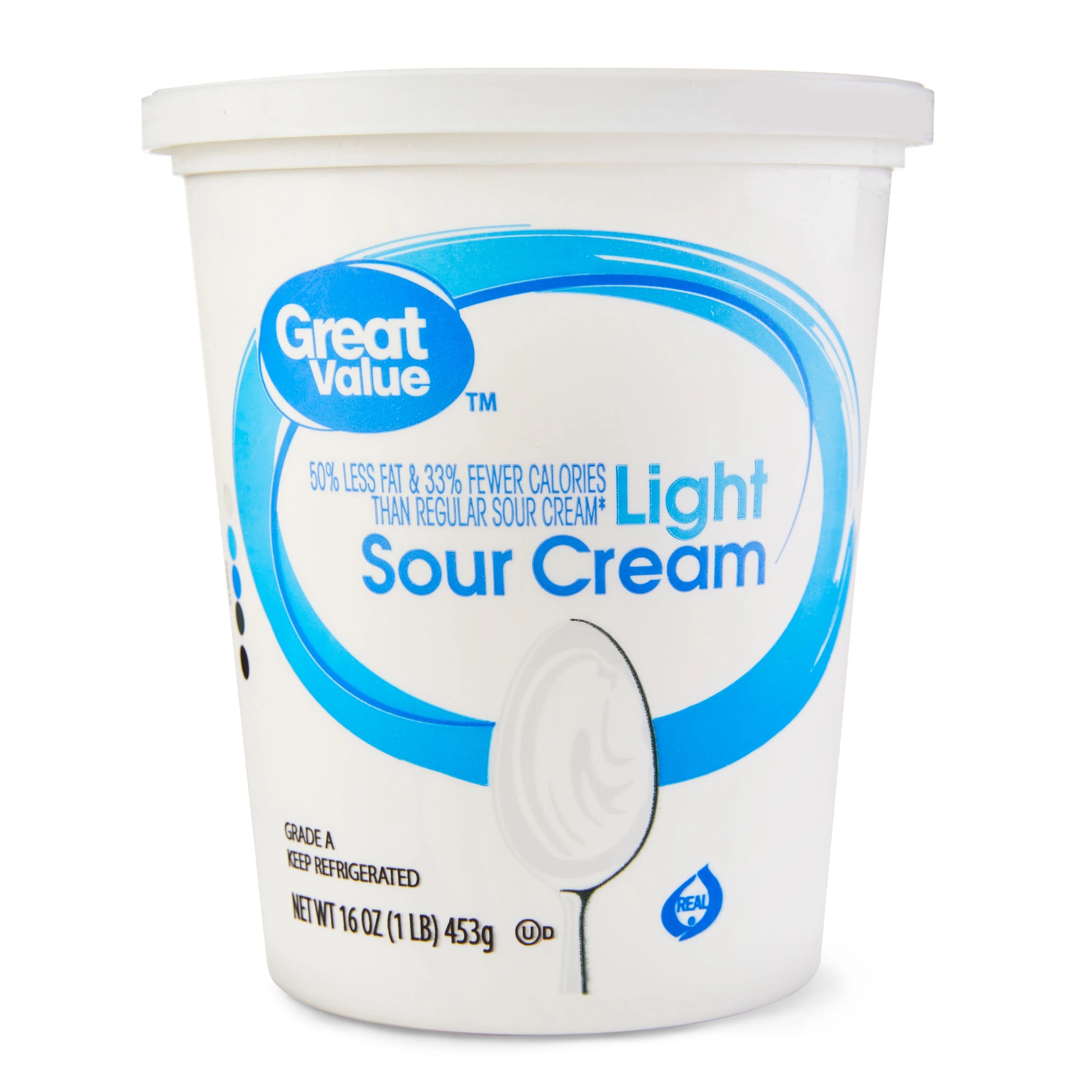 Great Value Light Sour Cream, 16 oz Tub - Walmart.com | Walmart (US)