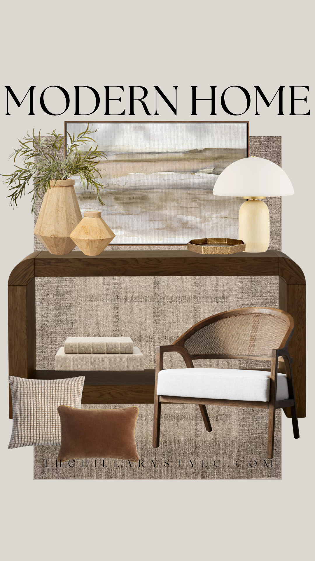 Modern Organic Entryway Refresh
Transform your entryway into a warm, inviting oasis with these curated neutral finds. This look perfectly balances warm minimalism with rich, organic textures—featuring a stunning waterfall oak console table, a woven cane accent chair, and mixed tactile accents like boucle, velvet, and aged brass. It's the ultimate formula for a sophisticated, cozy home reset that feels elevated yet lived-in. Pottery Barn, Arhaus, Target, Wayfair, Joon Loi, McGee & Co. 

 #TheHillaryStyle #modernorganic #warmminimalism #quietluxury #entrywaydecor #consoletable #neutralhome #interiordesign #homerefresh #ltkhome #pinterestdecor 

#LTKSeasonal #LTKHome