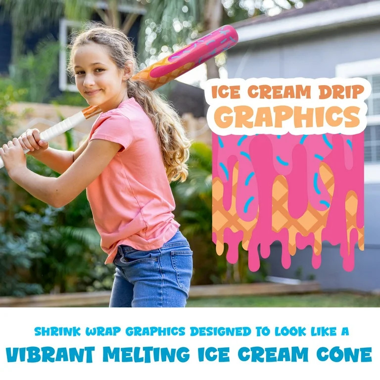 Franklin Sports Sweet Swings Kids Ice Cream Drip Bat & Ball Set - Plastic Bat + Ball - 30" - Ages... | Walmart (US)