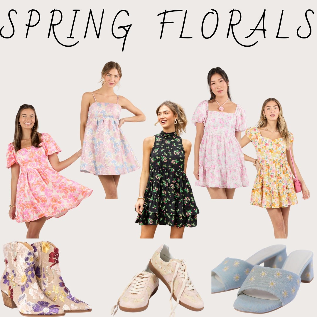 Spring florals. Spring dresses. Floral dresses. Spring shoes. Floral shoes. 

#LTKStyleTip #LTKFindsUnder100 #LTKShoeCrush