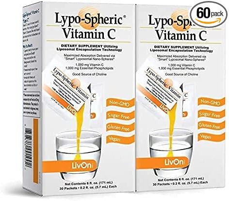 Lypo–Spheric Vitamin C – 2 Cartons (60 Packets) – 1,000 mg Vitamin C & 1,000 mg Essential P... | Amazon (US)
