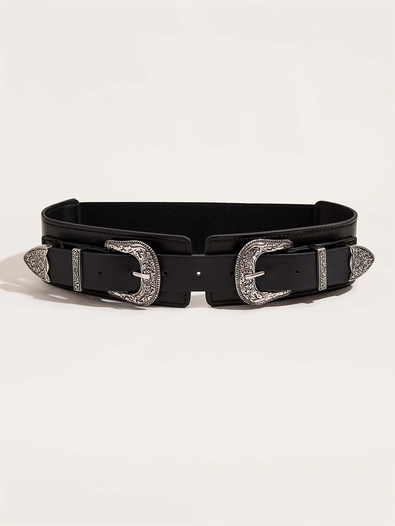 Street 1pc Women Double Buckle Fashion Western Belt For Daily Decoration Halloween Summer, School Fall, Autumn, Halloween | SHEIN