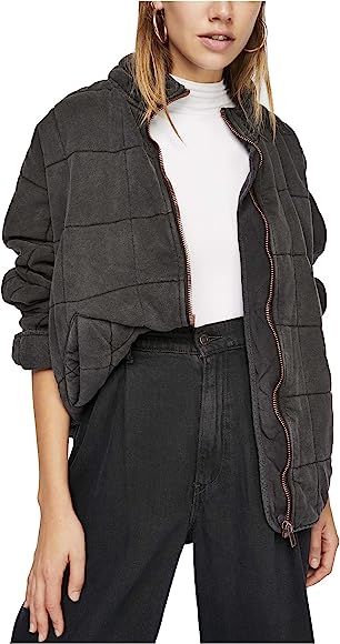 Free People Dolman Quilted Knit Jacket Black MD (Women's 8-10) | Amazon (US)