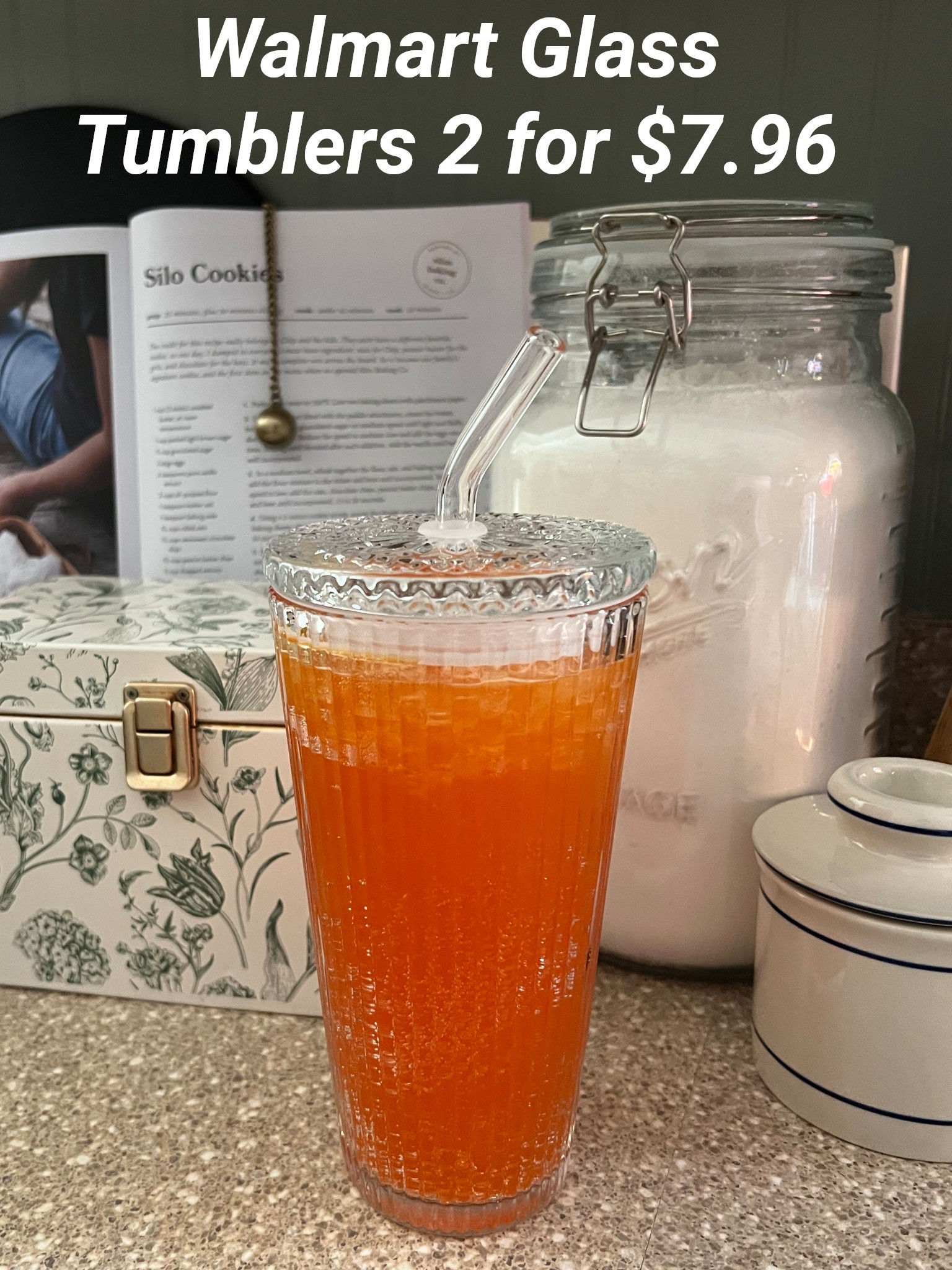 2 for $7.96 all glass tumblers from Walmart! Even a glass straw!
#sustainable #glass #walmart 


#LTKHome