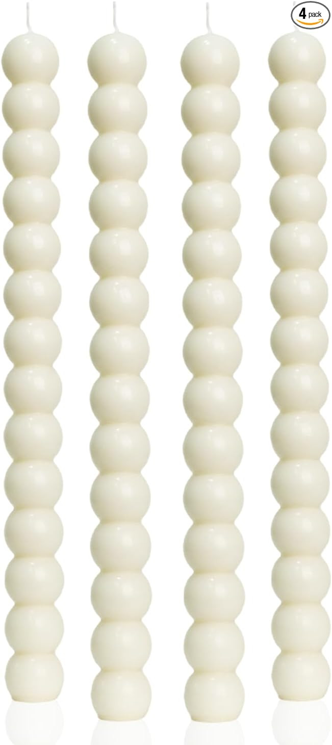 MAITREYA Ivory Tall Taper Candle Stick Candles Spiral Taper Candles-Set of 4 for Decoration Weddi... | Amazon (US)