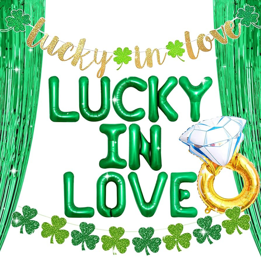 Luxury Lucky In Love Decoration Green Bridal Shower St Patricks Bachelorette Decorations Irish Ba... | Amazon (US)