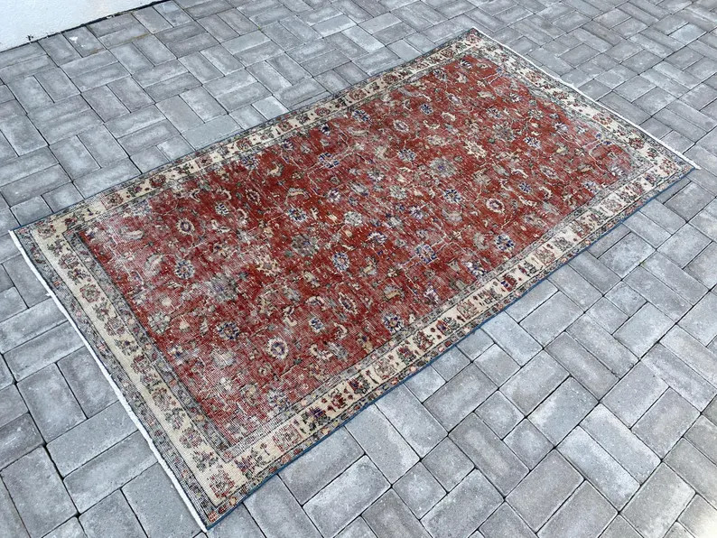 Turkish Rug, Red Rug, Oushak Rug, Vintage Rug, Area Rug, Bohemian Rug, Oriental Rug, Handmade Rug... | Etsy (US)
