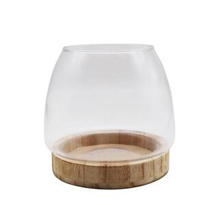 6" Clear Glass & Wood Candle Holder by Ashland® | Michaels | Michaels Stores