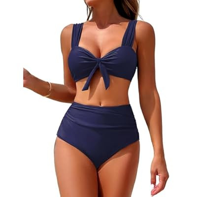 ZAFUL High Waisted Bikini Sets for Women Swim Suits 2026 Tummy Control Ruche… | Amazon (US)