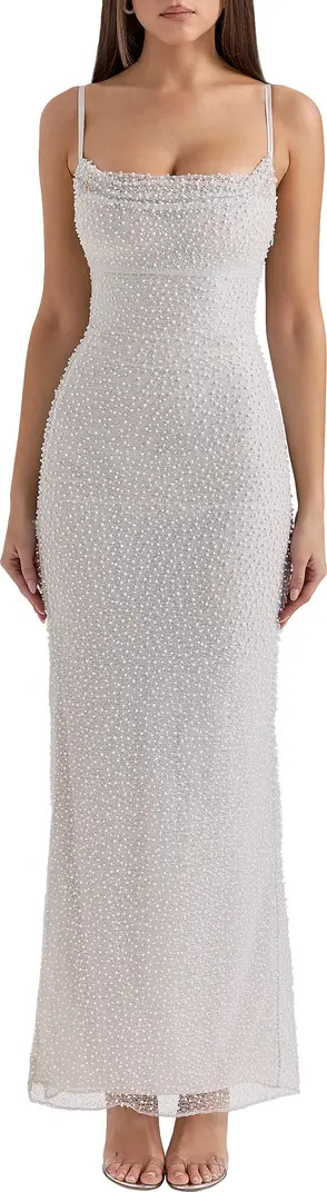 Calla Beaded Mesh Overlay Gown | Nordstrom