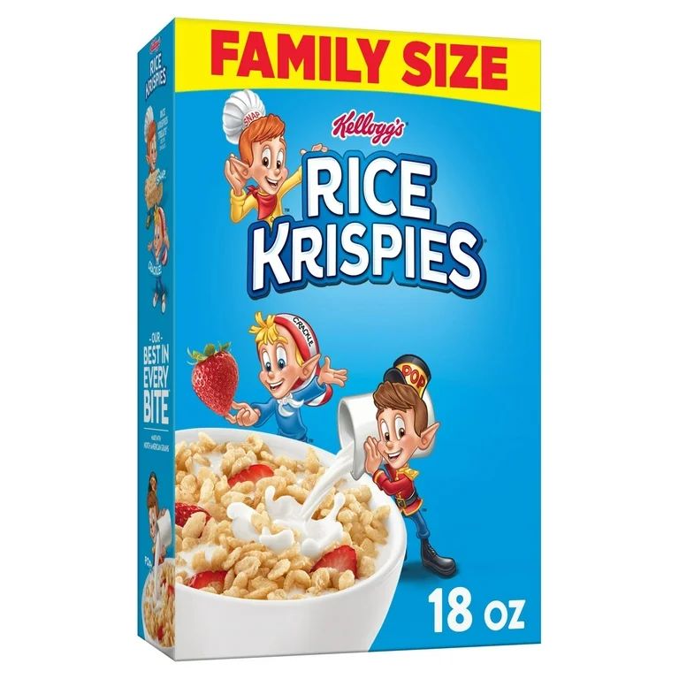 Kellogg's Rice Krispies Original Breakfast Cereal, Family Size, 18 oz Box | Walmart (US)