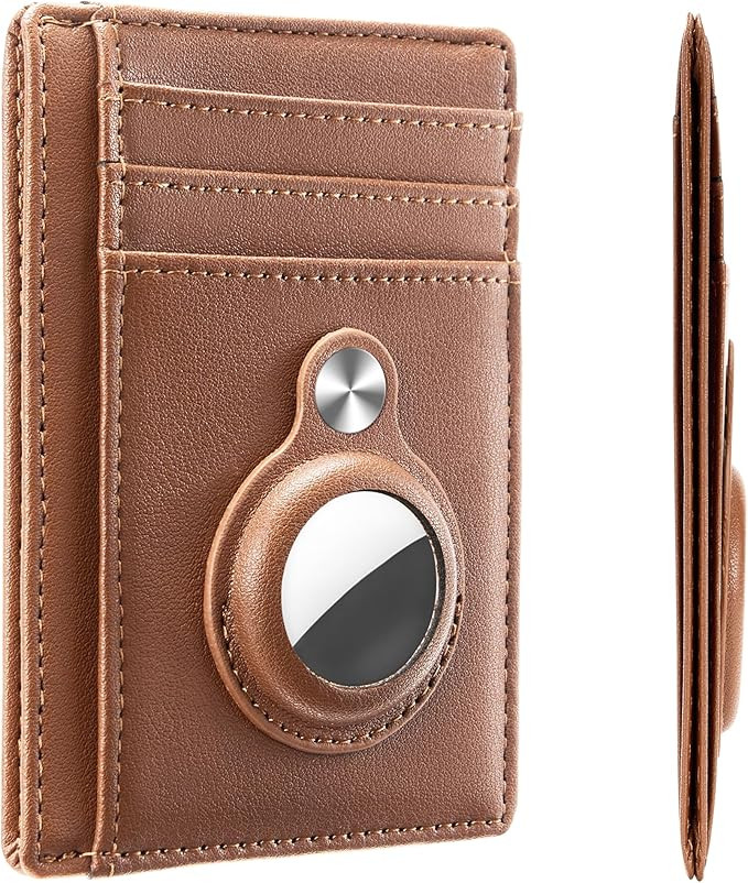 Hawanik Slim Minimalist Front Pocket Air Tag Wallet, RFID Blocking Card Holder Wallet with Airtag... | Amazon (US)