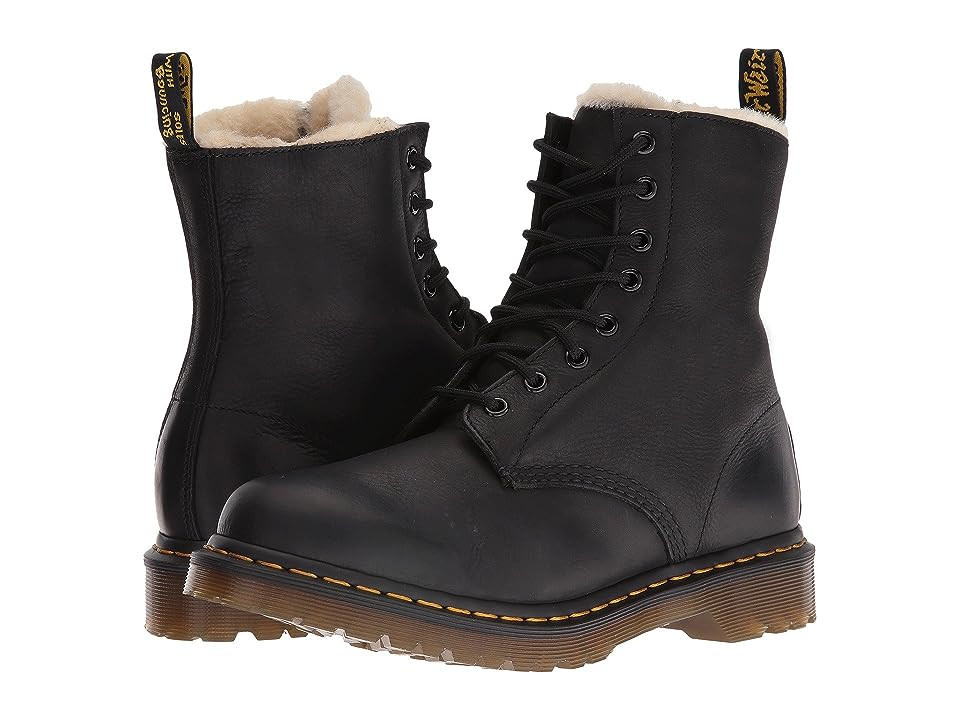 Dr. Martens Serena 8-Eye Boot Women's Lace-up Boots Black Burnished Wyoming : UK 9 (US Women's 11) M, Leather | Zappos