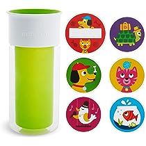 Munchkin Miracle 360 Insulated Sippy Cup, Includes Stickers to Customize Cup, 9 Ounce, Green | Amazon (US)