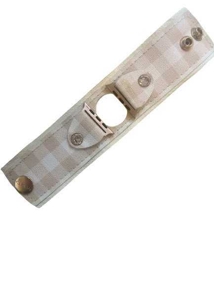 RESPARK*L - LUXE BUFFALO PLAID WITH BEIGE CUFF WATCHBAND (6.25" WRIST, APPLE WATCH 42-49MM) | Sparkl