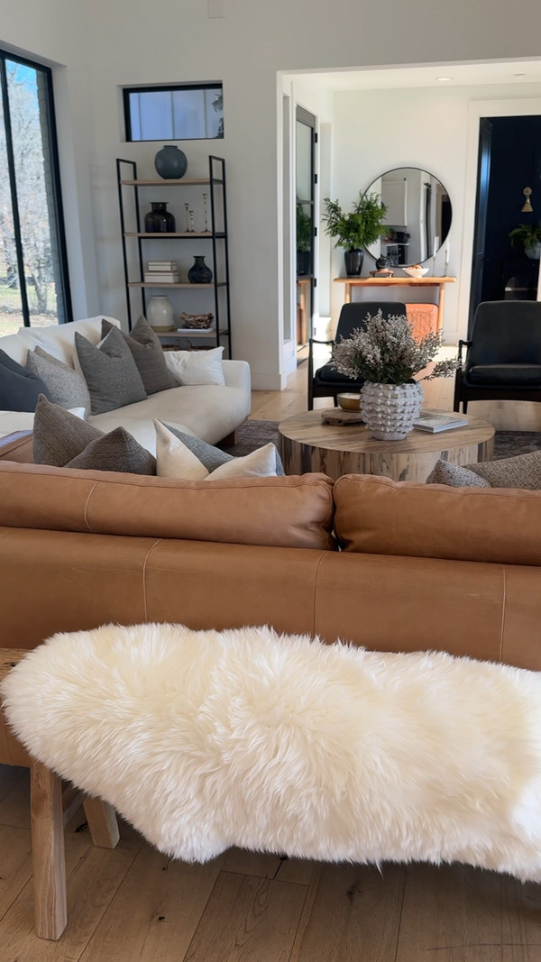 Our winter living room is a cozy retreat with a minimal modern Scandinavian vibe.