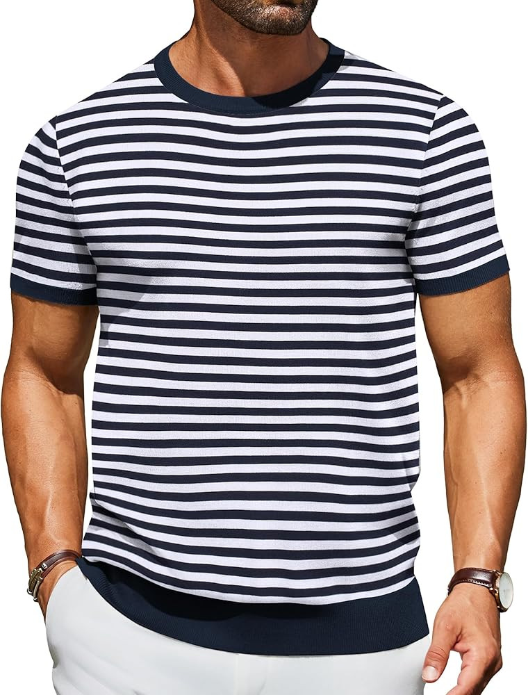 COOFANDY Men's Casual T-Shirts Short Sleeve Crewneck Pullover Classic Knit Tee Shirts | Amazon (US)