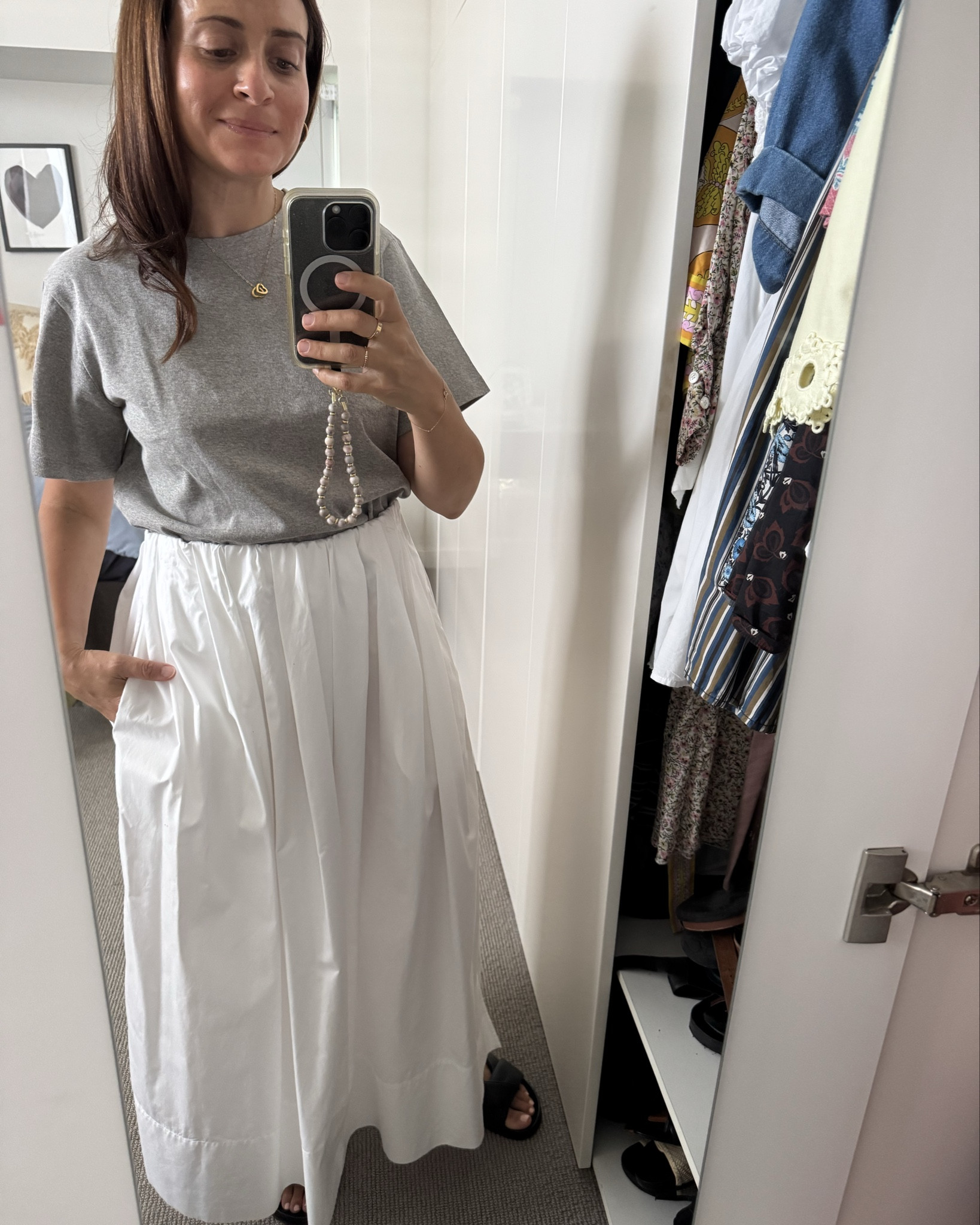 Perfect grey tee found at Uniqlo. This is size small and true to size. 

#LTKOver40 #LTKmomlife #LTKootd