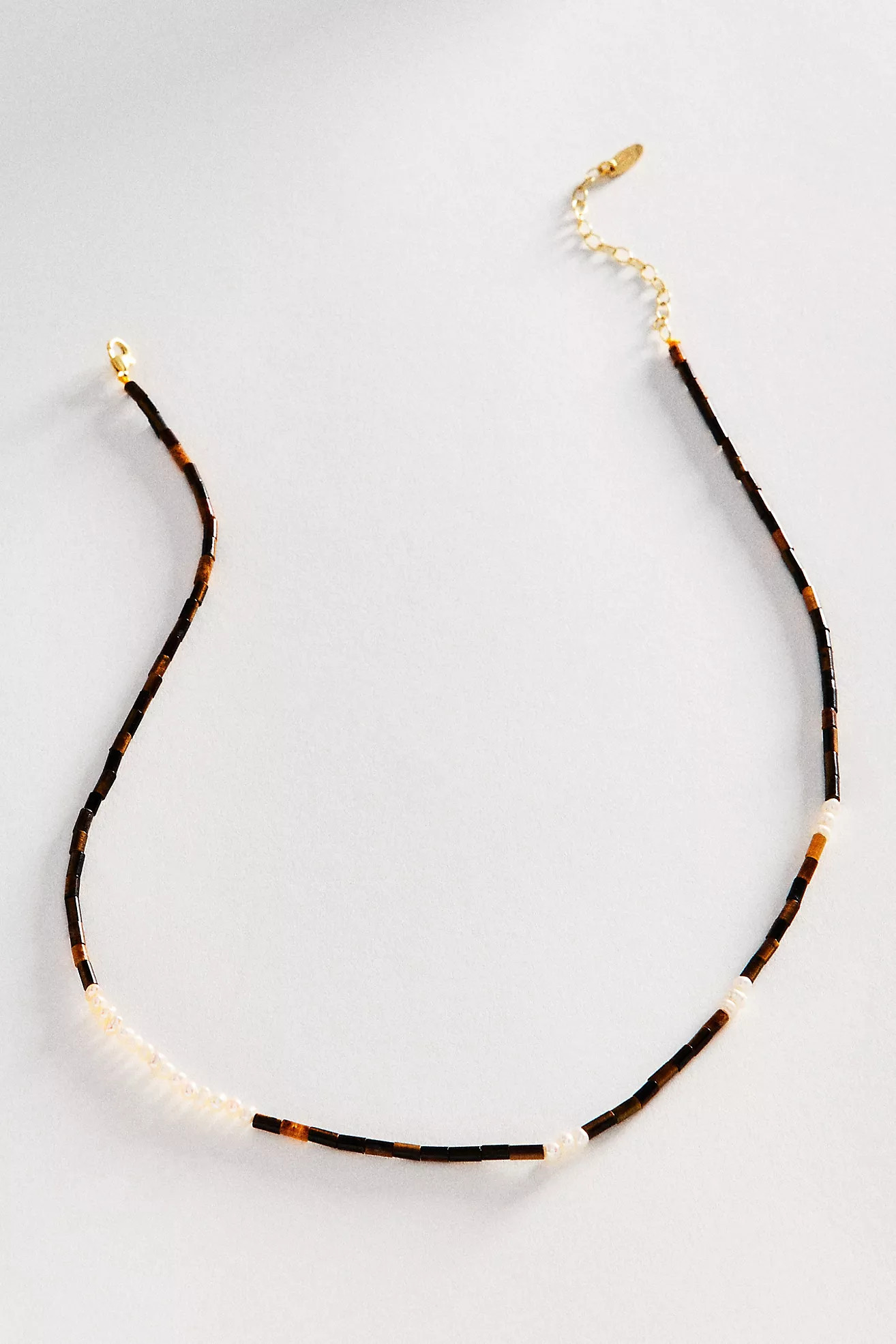 Hermina Athens Tiger's Eye and Pearl Necklace | Anthropologie (US)