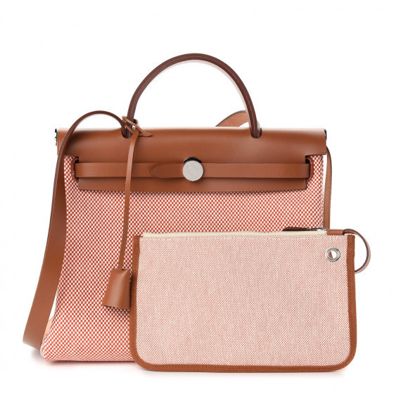 HERMES

 Vache Hunter Criss Viking Herbag Zip Retourne 31 PM Ecru Sanguine Fauve | Fashionphile