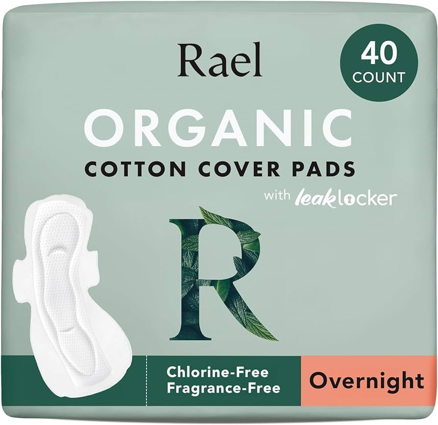 Rael Pads for Women, Organic Cotton Cover - Period Pads with Wings, Feminine Care, Sanitary Napki... | Amazon (US)