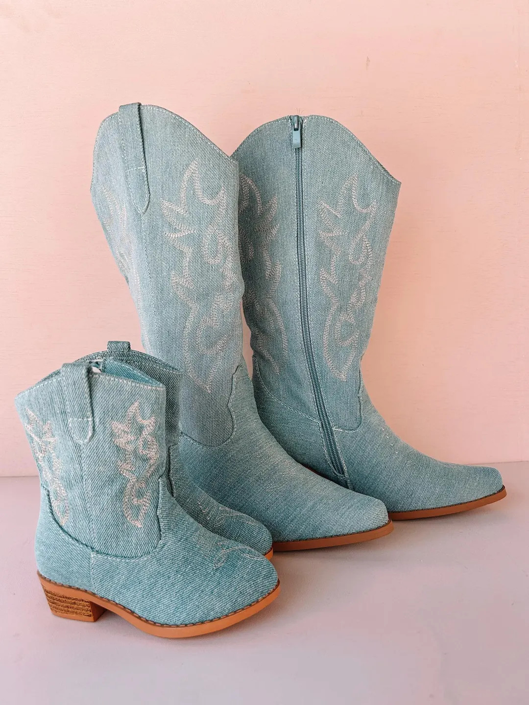 Denim Boots, Western Boots, Mommy and Me Shoes, Western Kids Boots, Cowgirl Outfits, Matching Gif... | Etsy (US)