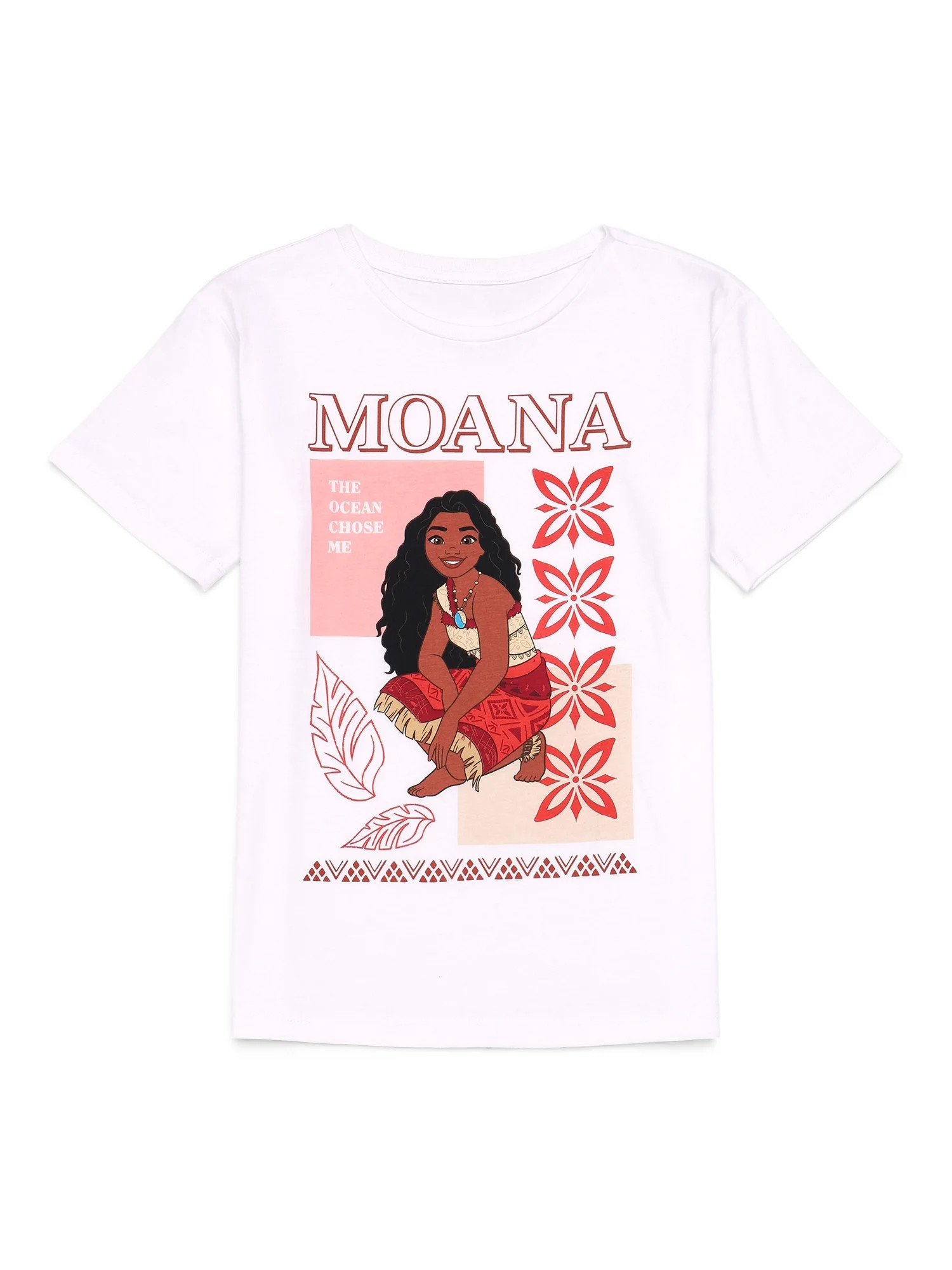 Moana Ocean Chose Me Girls Short Sleeve Graphic T-Shirt, Sizes 4-16 - Walmart.com | Walmart (US)