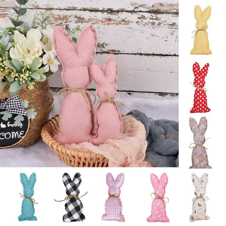 Cheers US Stuffed Fabric Bunnies, Farmhouse Pastel Bunny Decor Farmhouse Rustic Bunny Decor for S... | Walmart (US)