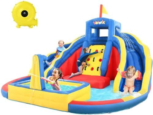 Valwix Inflatable Water Slide for Kids Backyard, Blow Up Water Park with 2 Water Slides, Climbing Wa | Amazon (US)