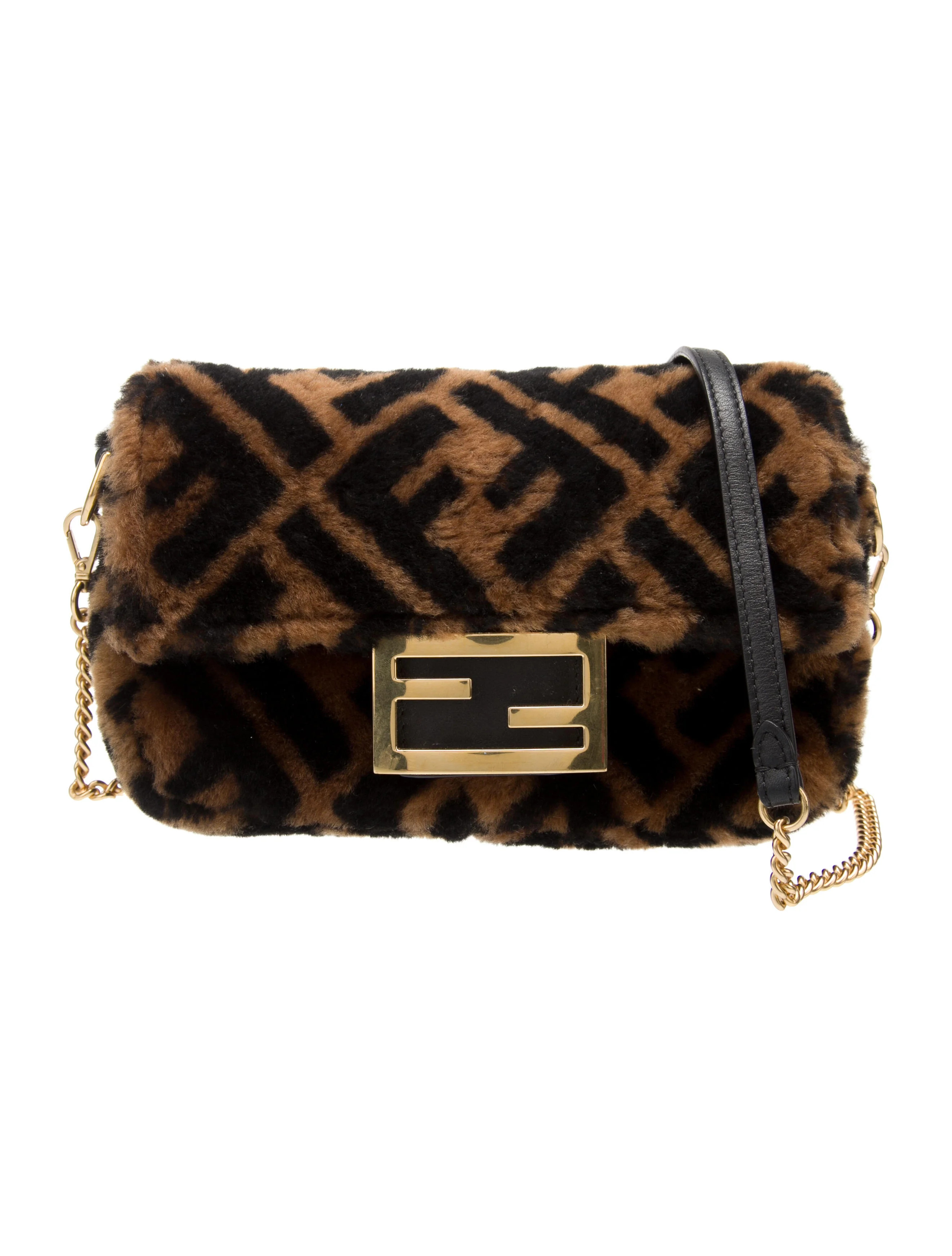 Mini Shearling FF 1974 Baguette Bag w/Chain | The RealReal