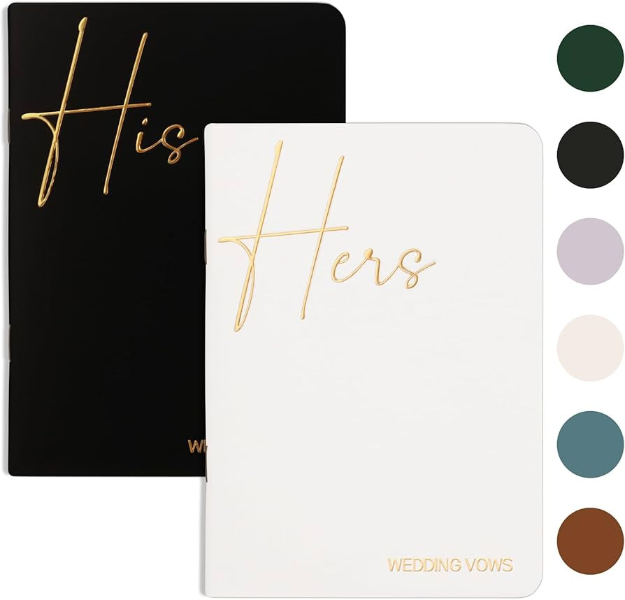 Taja Vow Books His and Hers, Wedding Vow Books with Gold Foil Lettering, Perfect Wedding Ceremony... | Amazon (US)