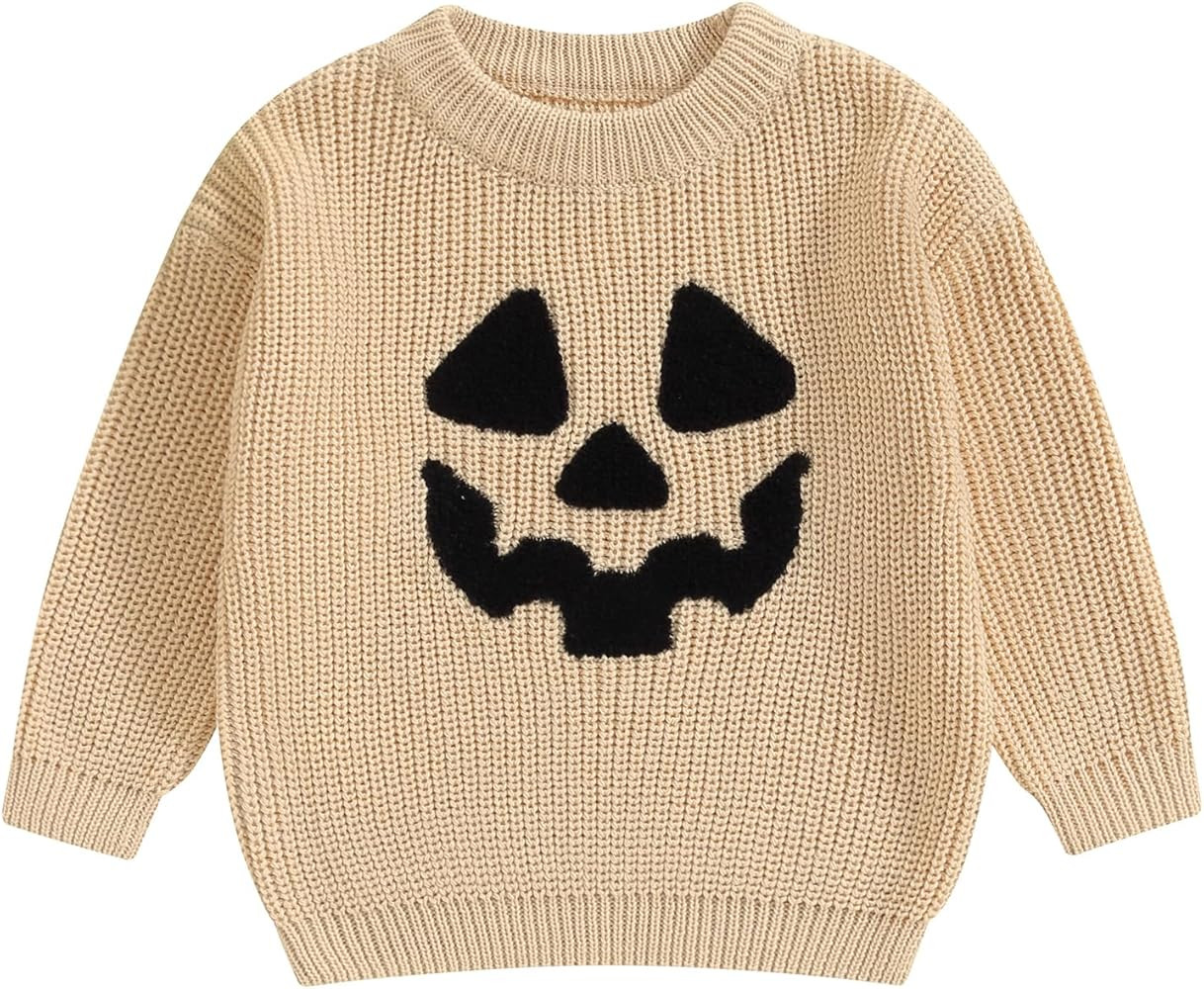 Baby Girl Boy Halloween Sweater Cute Pumpkin Print Toddler Infant New Born Sweatshirt Tops Warm F... | Amazon (US)