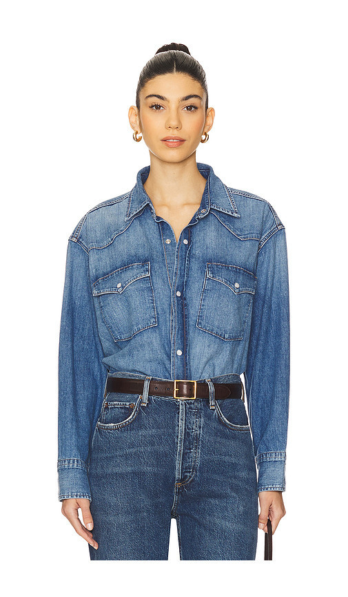 Citizens of Humanity Kayla Western Shirt in Blue. Taglia M. Also in S, XL, XS. | Revolve Clothing (Global)