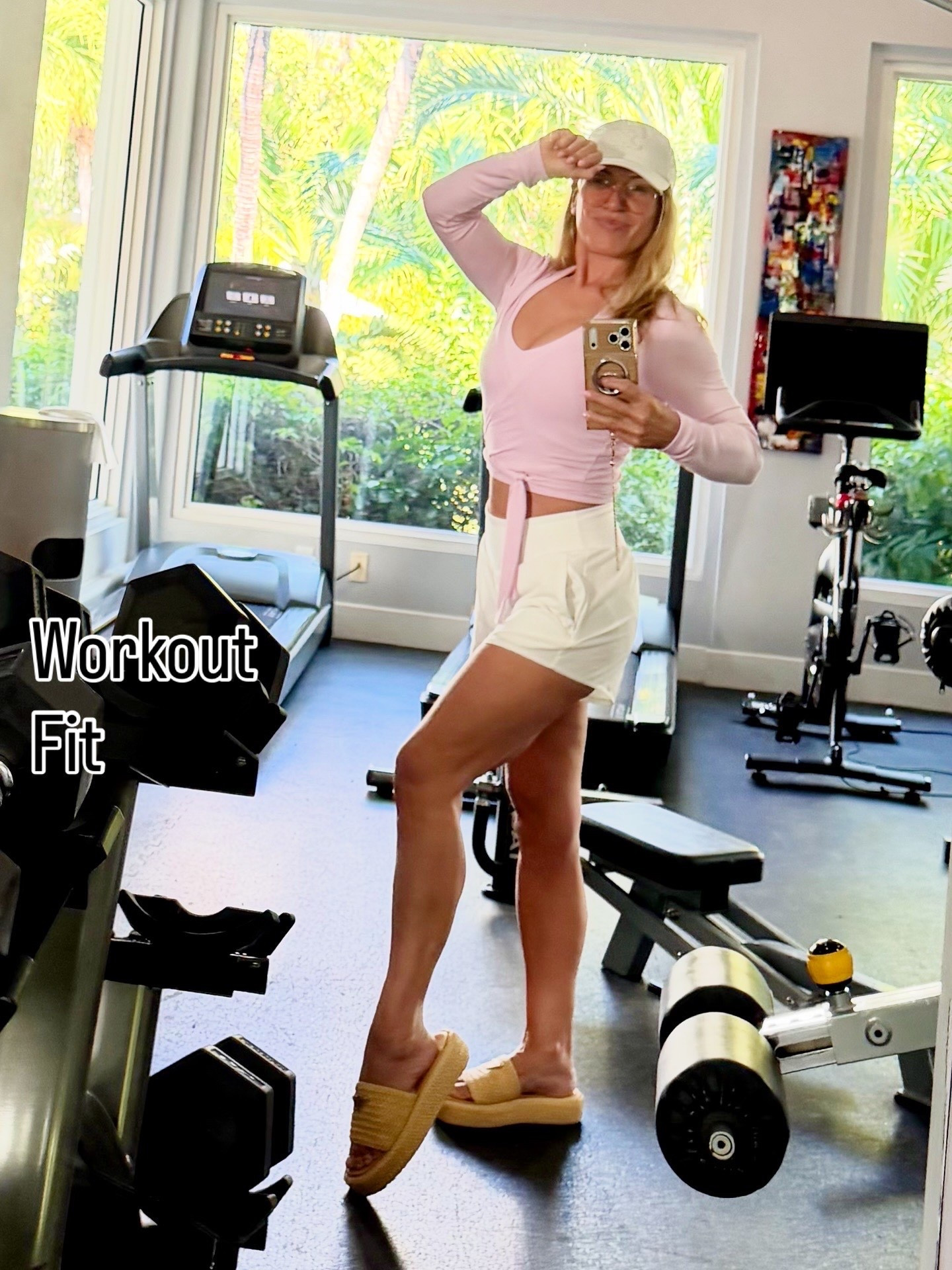 The sign said “no sandals allowed in gym” but someone didn’t listen 🤷🏼‍♀️ 

This old school ballet style wrap top brings me right back to my childhood, because every female Gen- X’er had one of these for dance class back in the 80’s.  I love it paired with my absolute favorite workout top which is a cropped halter style that’s buttery soft, supportive, and so flattering!

I just finished up my poolside breakfast and popped into the gym with my must-have Prada raffia slides that I have in both black and natural colors.  I wear them A LOT!  Even in the gym occasionally 😬 


 #ltkfitnessgoals #ltkselfcare #ltkpetite