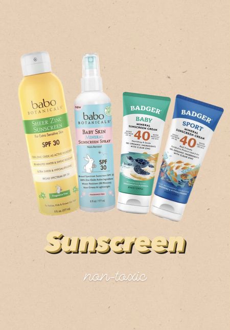 Clean sunscreen for the whole family! 

Linked Amazon & Target options 

Clean nontoxic sunscreen summer essentials babo botanicals badger family baby kids adult sun fun 

#LTKswim #LTKunder50 #LTKfamily