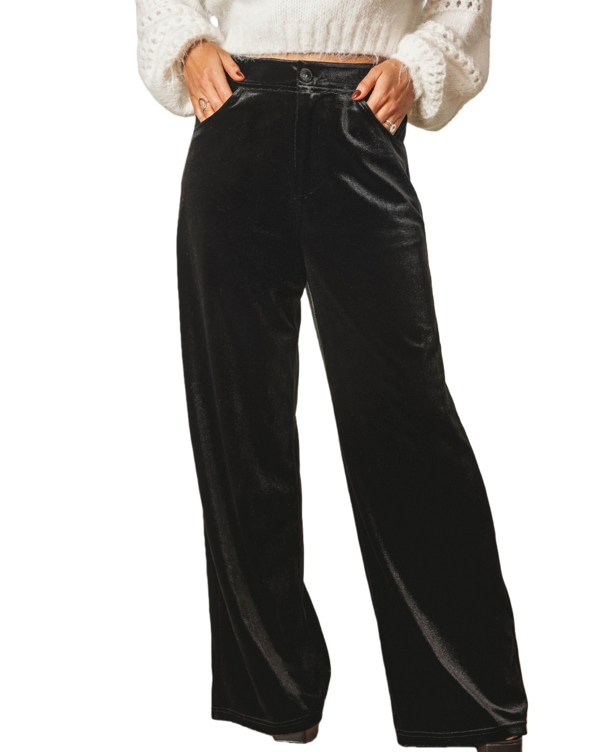 Cupshe Women's Midnight Wide Leg Trousers - Black | Macy's