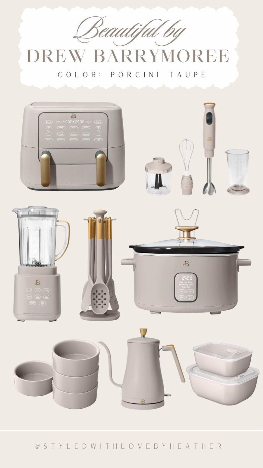 If you love a soft, elevated kitchen aesthetic… this is it 🤍✨
Obsessed with this Porcini Taupe collection by Drew Barrymore—minimal, chic, and actually functional. These pieces make everyday cooking feel a little more luxurious (and look so good on the counter).

Affordable, aesthetic, and practical = my favorite combo 🤌🏻

Linked all my favorites on LTK 💫

#LTKMothersDay #LTKmomlife #LTKfoodie