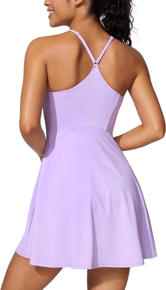 CRZ YOGA UPF 50+ Tennis Dress for Women with Built-in Shorts and Bras Athletic Workout Exercise G... | Amazon (US)