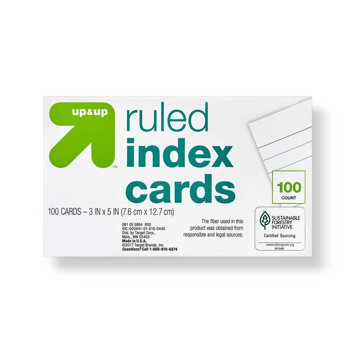 100ct 3" x 5" Ruled Index Cards White - up & up™ | Target