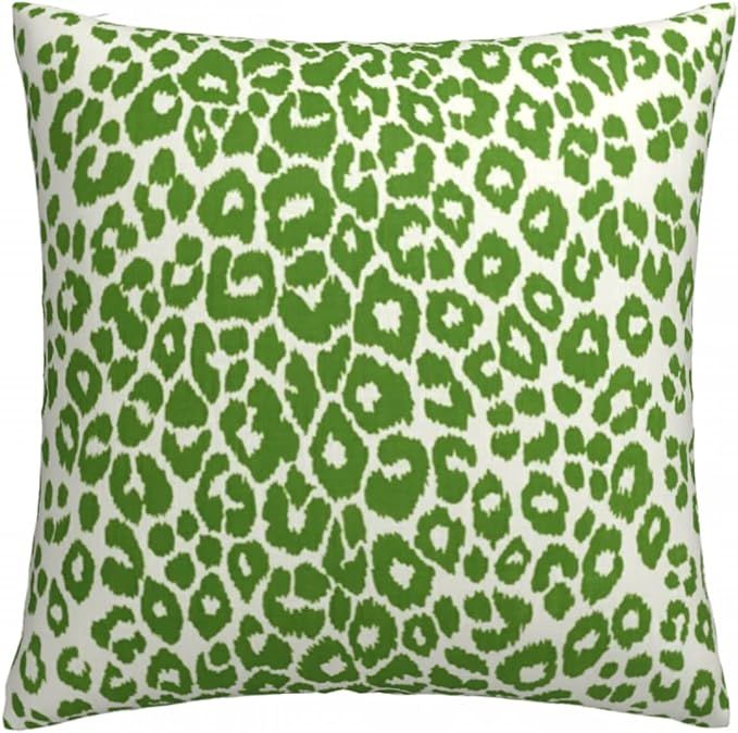 Bietyuio Green Iconic Leopard Print Pillow Cover with Zipper Toss Euro Sham or Lumbar Cushion Cas... | Amazon (US)