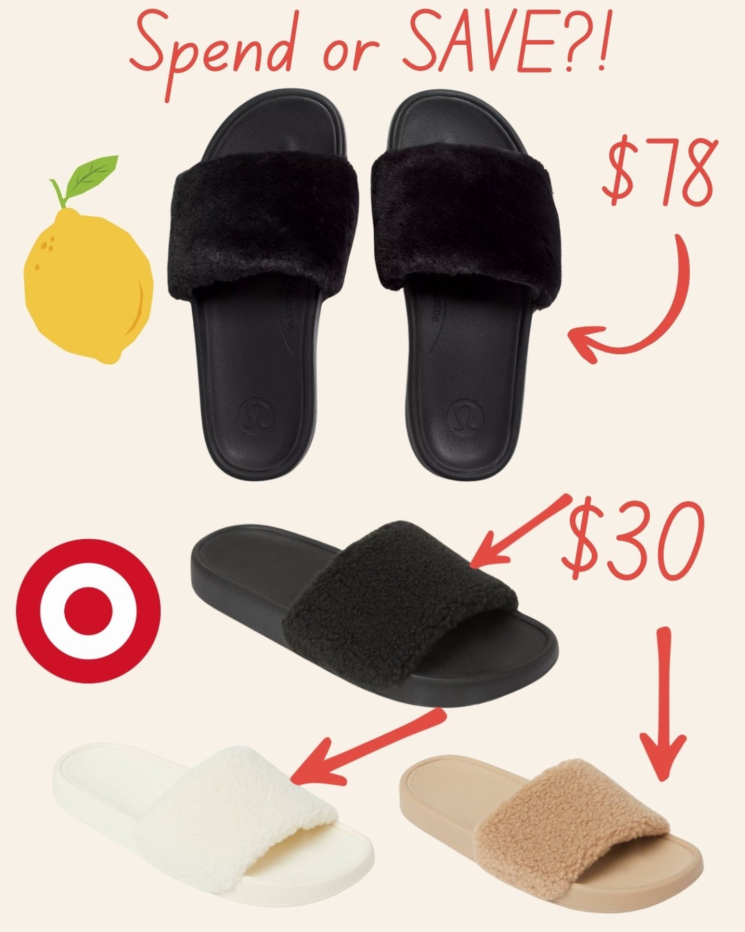 Spend or Save: Furry Slides Edition! 🐑✨
These are CUUUTE 🤩 but let’s be real — $78 vs $30? I know which one I’m grabbing!

Comfy, cozy, and perfect for fall lounging (or running quick errands 😉).
Would you spend or save on these lookslikes?

🔗 Linked here for you ⬇️💬

#LTKFinds #SpendOrSave #TargetStyle #CozyVibes

#LTKShoeCrush #LTKFindsUnder50 #LTKActive