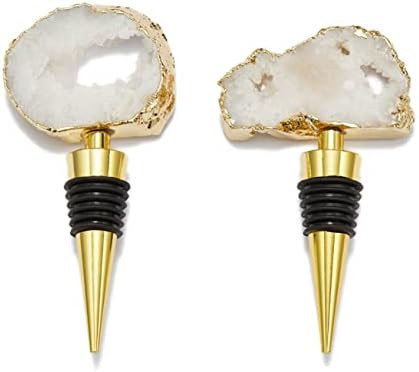 Sip and Shimmer Crystal Wine Bottle Stoppers – 2-Pc Set Gemstone Champagne Stopper for Bottle -... | Amazon (US)