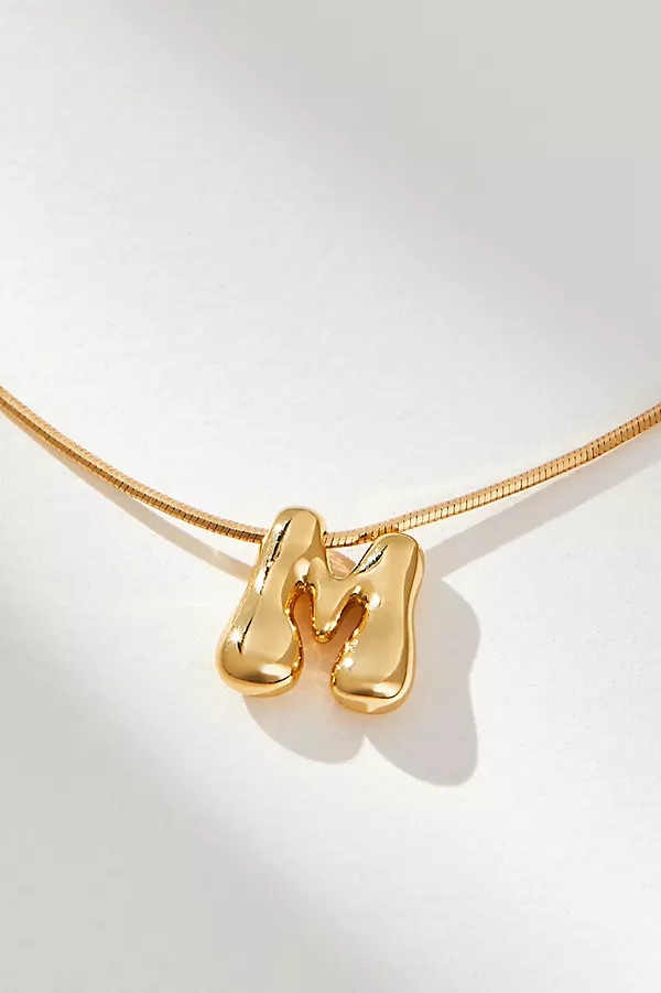 Mini Bubble Letter Monogram Necklace | Anthropologie (US)