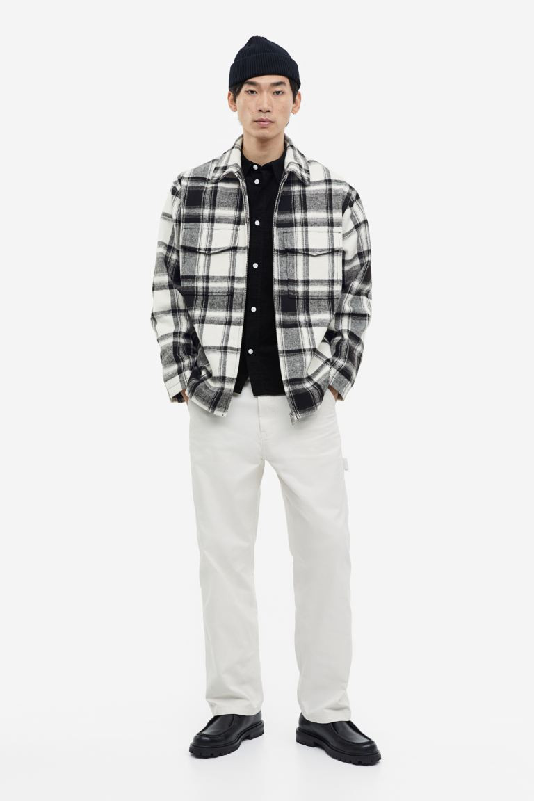Regular Fit Shacket - Black/plaid - Men | H&M US | H&M (US + CA)