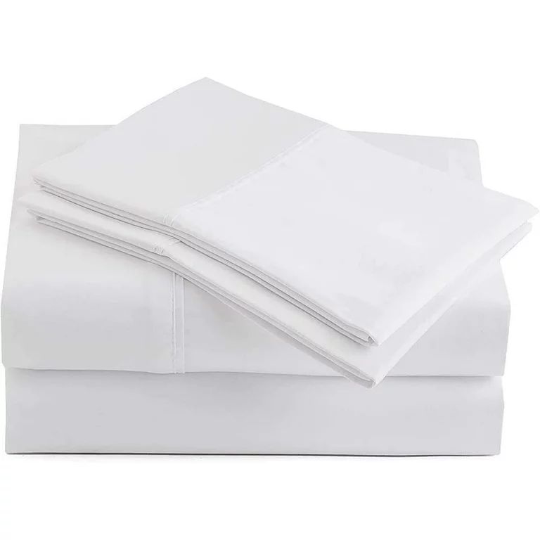 Hotellinen 1500 Thread Count Solid Pattern Egyptian Cotton 4-Piece Super Soft Sheet Set with 15''... | Walmart (US)