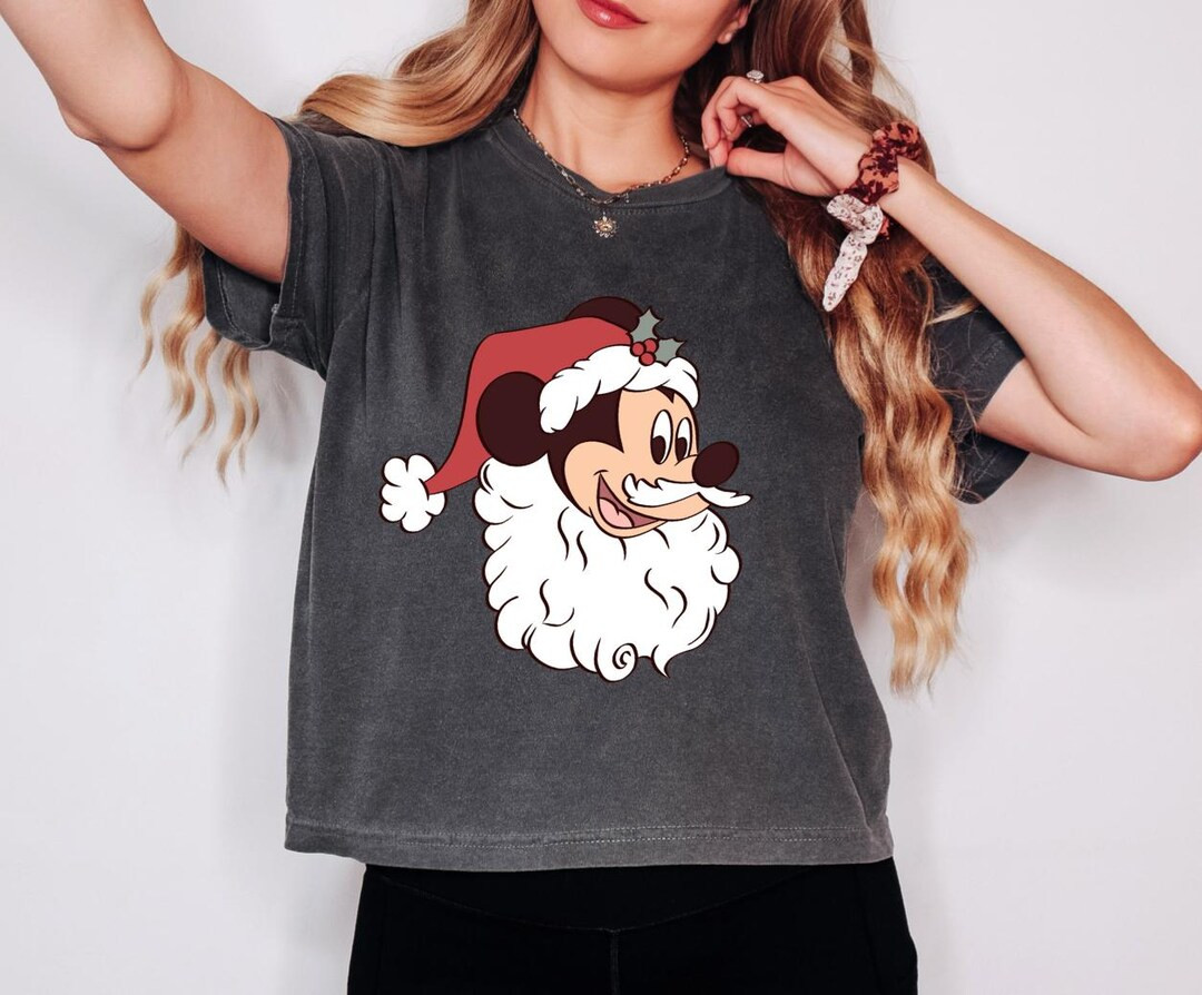 Boxy Cropped Tee Comfort Colors Mouse Christmas Disney Shirt - Boxy Crop Top - Disney Christmas -... | Etsy (US)