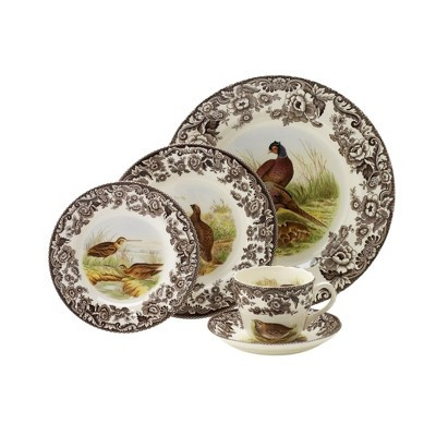 Spode Woodland 5-Piece Thanksgiving Dinnerware Set - Porcelain Plates & Teacup and Saucer, Fall Dinnerware Collection - Microwave & Dishwasher Safe | Target