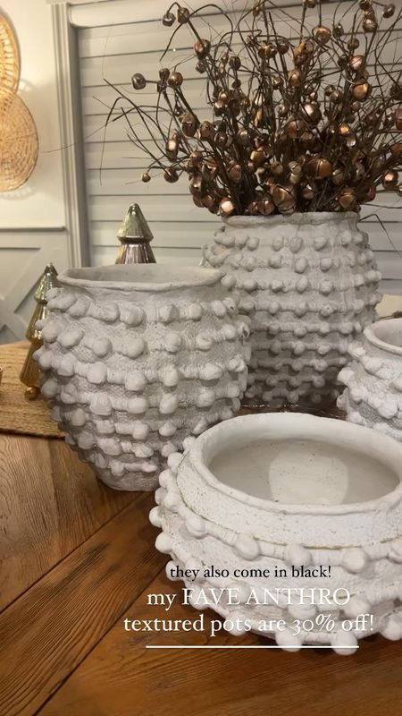 My fave Anthropologie textured pots are 30% off this week! They also come in black & tons of sizes✨ I LOVE them & rotate them year round throughout my home! — 🤎

Home decor / sale / pots / table decor / Holley Gabrielle 

#LTKsalealert #LTKCyberWeek #LTKhome