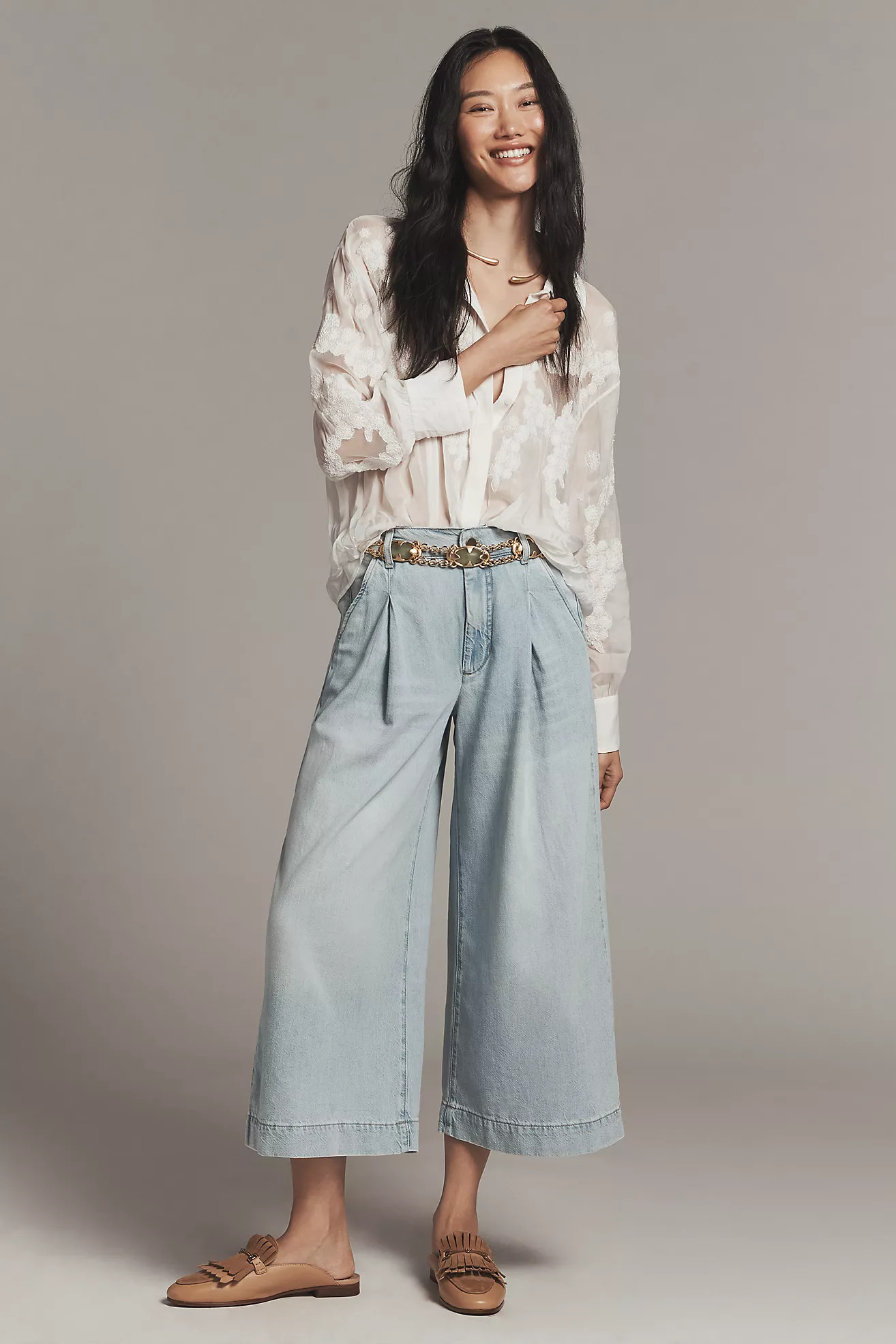 Pilcro High-Rise Crop Wide-Leg Jeans | Anthropologie (US)