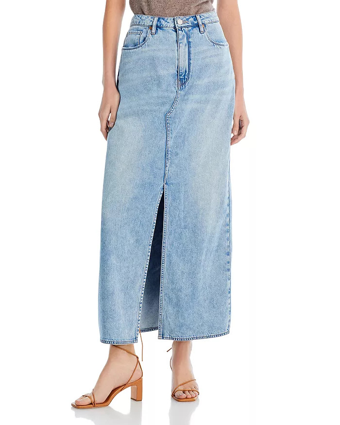 Cotton Front Slit Denim Skirt | Bloomingdale's (US)